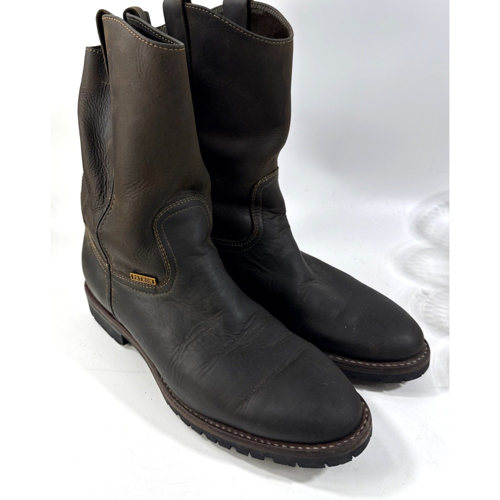 Patron Mens Brown Soft Leather cowboy boots Pull on size 11